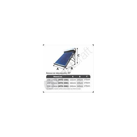 HTS-200 TERMO SOLAR200 LitrosAcero Inox. HEATCRAFT