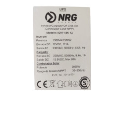 INVERSOR OFF-GRID "NRG" 1500W 12V MPPT 2000W